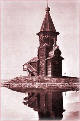 Деревянная церковь. Северная архитектура. Карелия