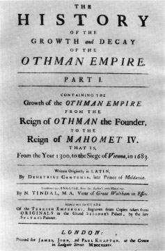Титульный лист первого английского издания «Истории роста и упадка Османской империи»  