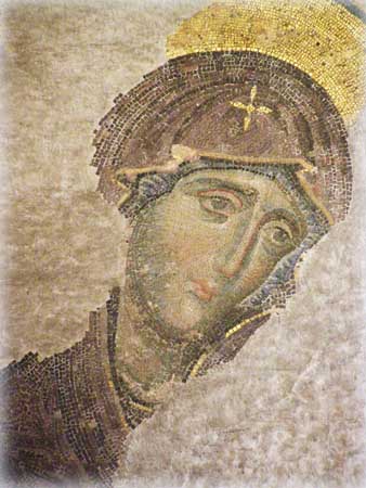 Фрагмент мозаики Пресвятой Богородицы. Деисус